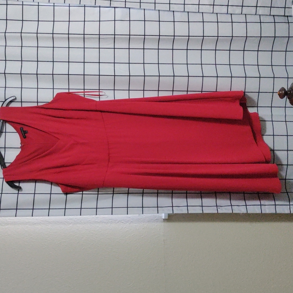 Lane Bryant red sleeveless dress with asymmetrical hem in size 20.